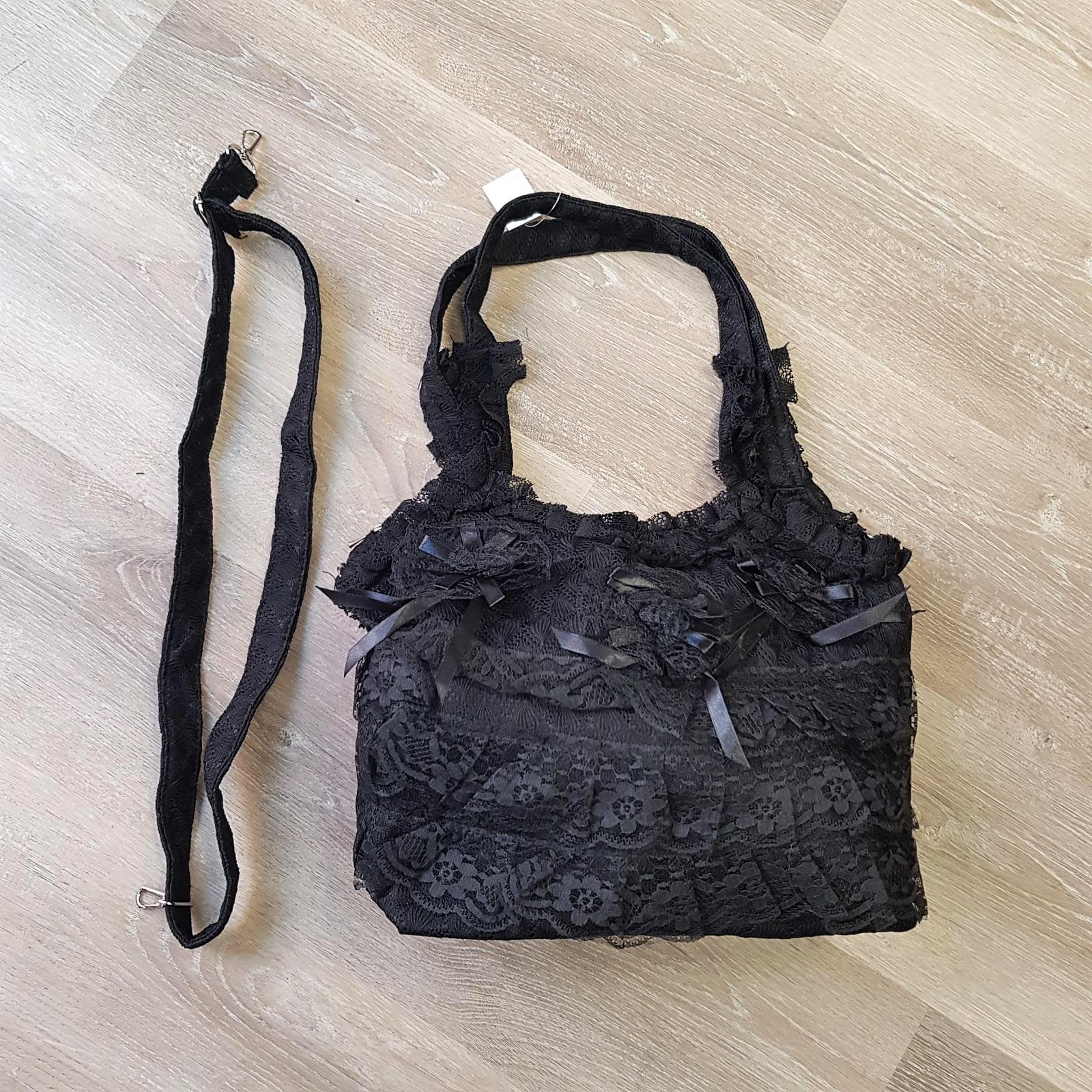 Spitzen Handtasche schwarz Gothic