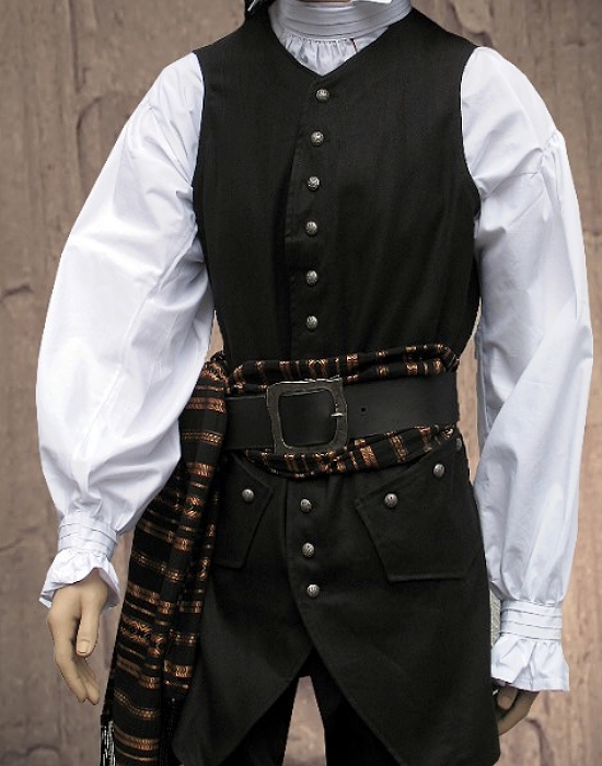 Weste Capitain's black long vest