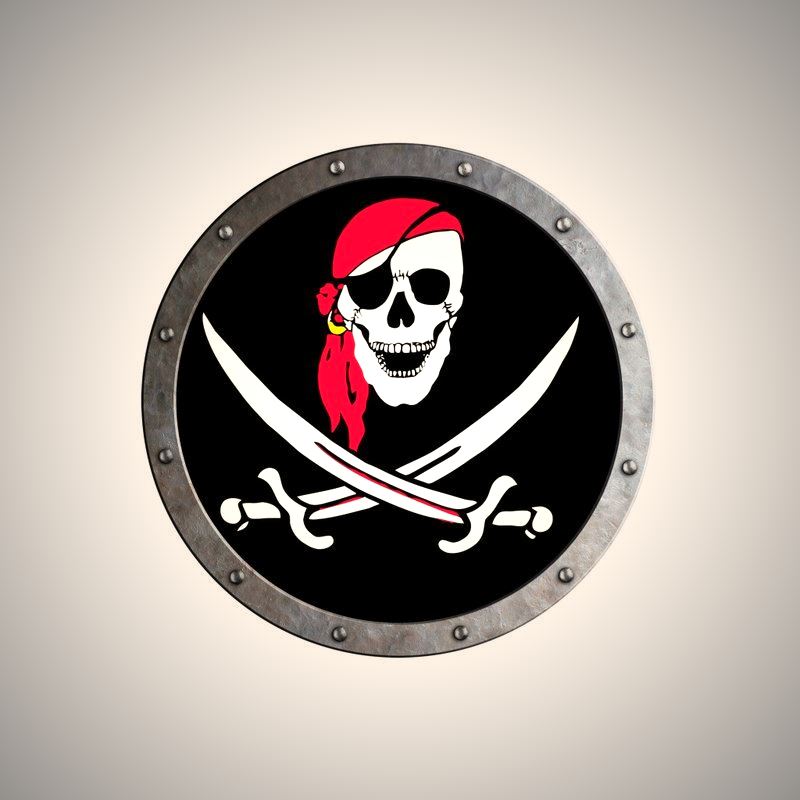 Piraten Schild Totenkopf