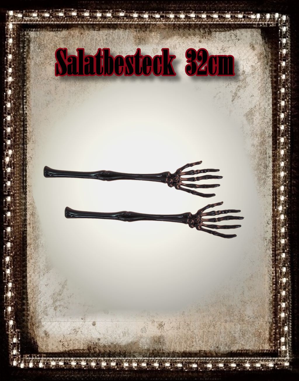 Grusel Salatbesteck 2 Skeletthände