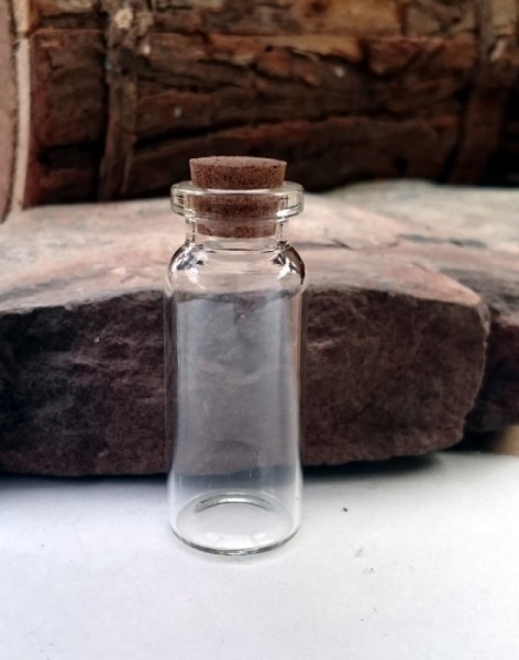 Mini Alchemie Glasflasche 20x50 mm, Knöpfe und mehr
